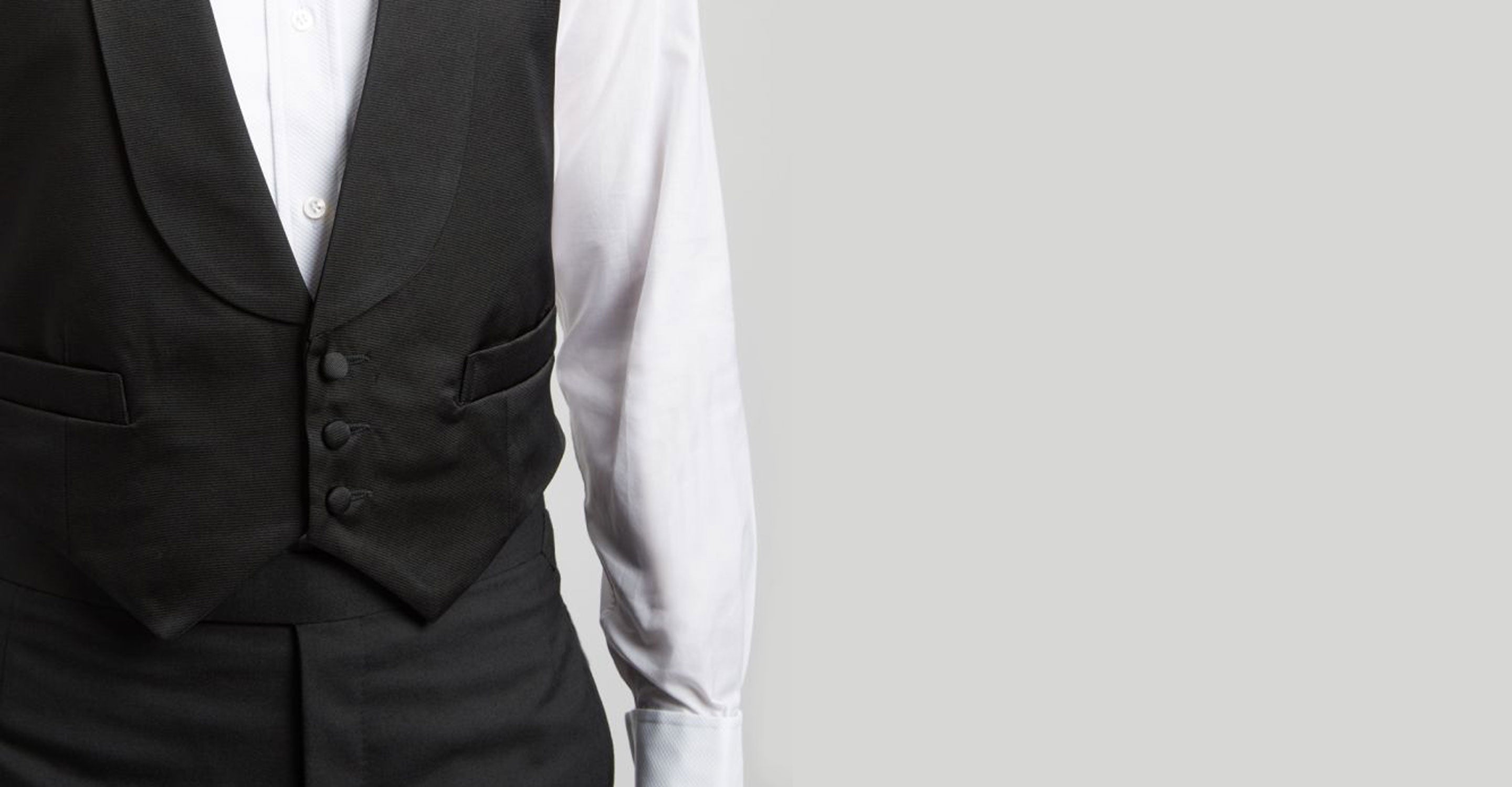 White shirt clearance with waistcoat