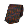 Rosette Motif Madder Silk Tie in Tobacco Brown