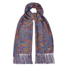 Baroque Paisley Silk Scarf in Blue