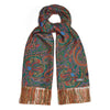 Baroque Paisley Silk Scarf in Green