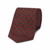 Oblique Floral Motif Silk Tie in Burgundy