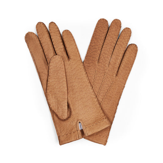 Peccary Gloves in Cognac