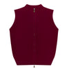 Claret red geelong wool full zip gilet