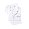 Giza 87 Egyptian Cotton Classic Fit Pyjamas in White and Navy