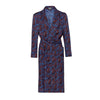 Ornate Paisley Madder Silk Dressing Gown in Azure