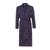 Ornate Paisley Madder Silk Dressing Gown in Navy and Red