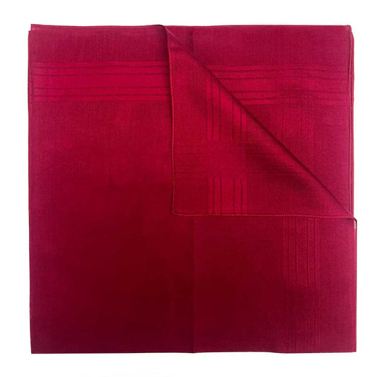 Italian Cotton Satin Border Bandana Handkerchief in Wine