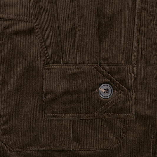 Cotton Corduroy Safari Jacket in Olive