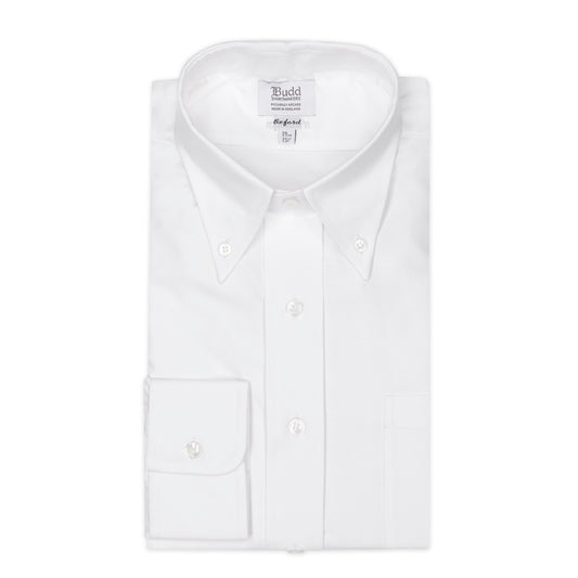 Classic Fit Button Down Oxford Shirt in White