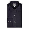 Tailored Fit Chambray Bank Collar Shirt in Midnight