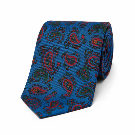 Classic Paisley Motif Madder Silk Tie in Lido