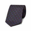 Neat Floral Design Madder Silk Tie in Navy