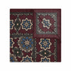 Moroccan Floral Design Silk and Wool Pocket Square in Burgundy