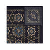 Moroccan Floral Design Silk and Wool Pocket Square in Navy