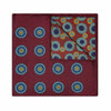 Abstract Target Motif Silk Pocket Square in Burgundy