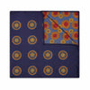 Abstract Target Motif Silk Pocket Square in Navy