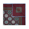 Floral Mosaic Silk Pocket Square in Burgundy