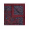 Ornate Border Paisley Madder Silk Neckerchief in Burgundy