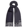 Double Sided Polka Dot Silk Twill Scarf in Midnight