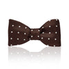 Polka Dot Silk Adjustable Bow Tie in Brown and Cream