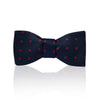 Polka Dot Silk Adjustable Bow Tie in Navy and Red