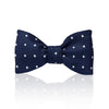 Polka Dot Silk Adjustable Bow Tie in Navy and White