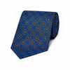 Rosette Medallion Macclesfield Madder Silk Tie in Blue