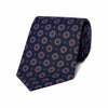 Rosette Medallion Macclesfield Madder Silk Tie in Navy