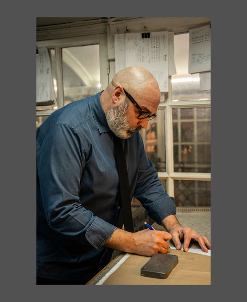 Bespoke Shirts Darren in the Cutting Room