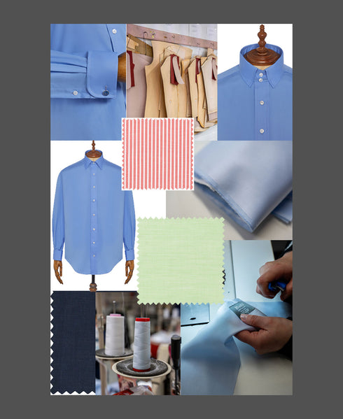 Made to Measure Shirts Collage of Cloths and Process