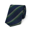 Stripe Fine Grenadine Unlined Silk Tie in Navy and Bottle Green