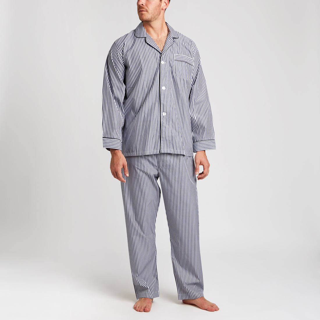 Exclusive Budd Stripe Pyjamas in Navy