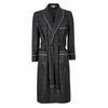 Windowpane Fox Flannel Wool Dressing Gown in Charcoal