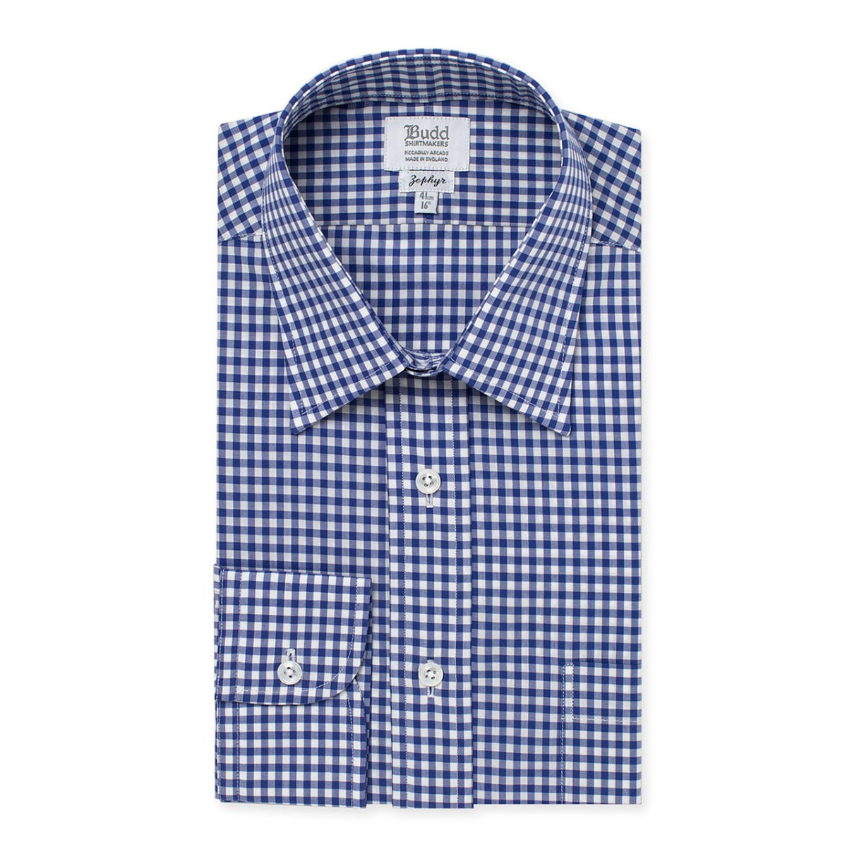 Luxury Small Neat Check Zephyr Cotton Shirt in Pink | Budd Shirts ...