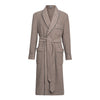 Plain Cashmere and Wool Dressing Gown in Mink and Charcoal