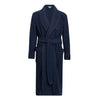 Plain Cashmere and Wool Dressing Gown in Navy and Wine