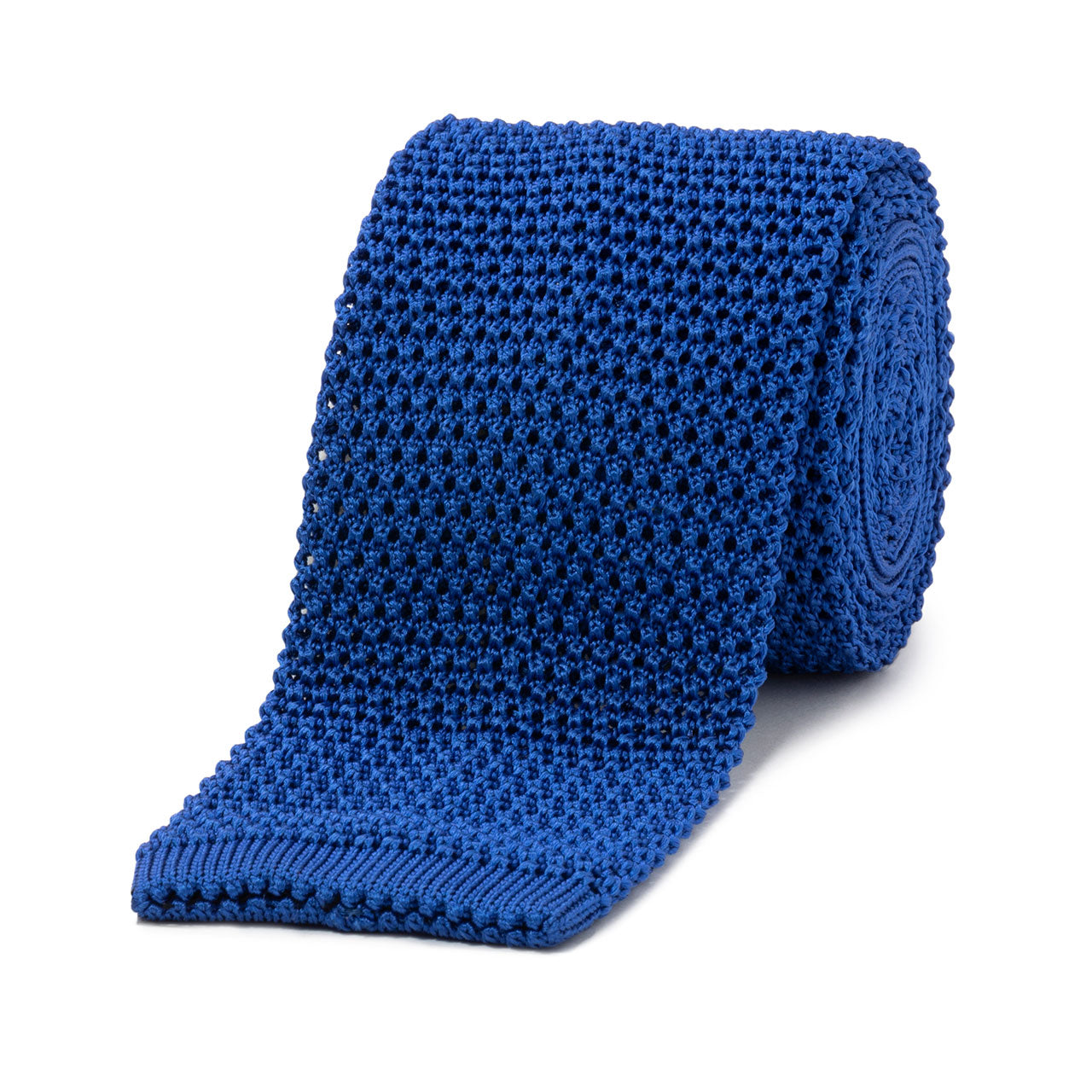 Plain Silk Knitted Tie in Royal Blue – Budd London