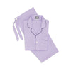 Tailored Fit Plain Batiste Pyjamas in Lilac and Navy