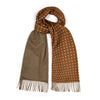 Tobacco brown Silk Spot Scarf with Tobacco Cashmere Backing 